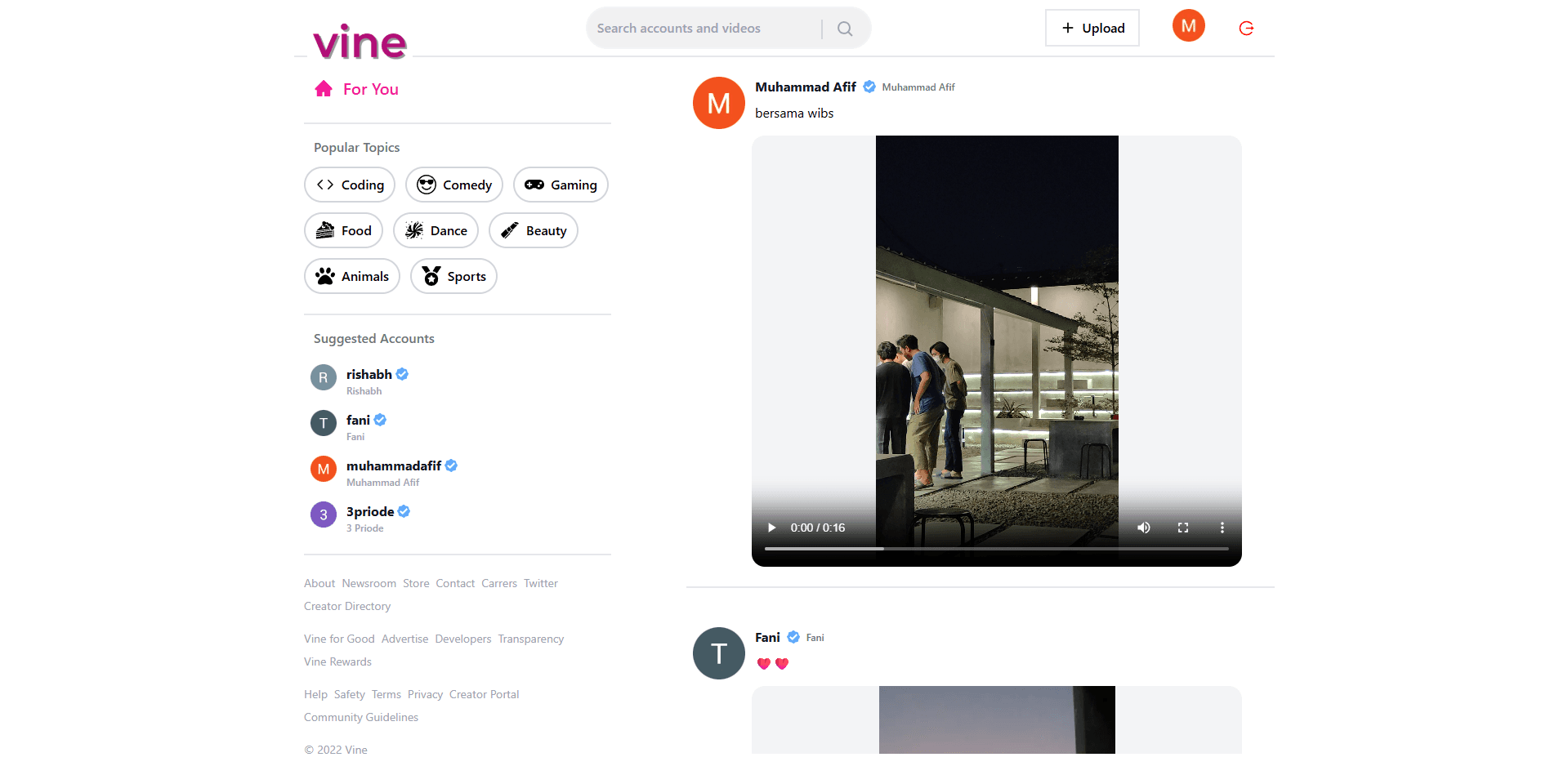 Vine - Tiktok clone app